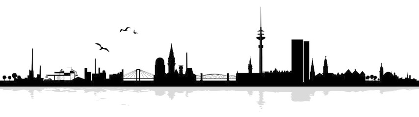 854x240 Skyline Hamburg Schatten