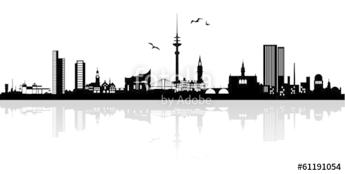 500x252 Skyline Hamburg Stock Image And Royalty Free Vector