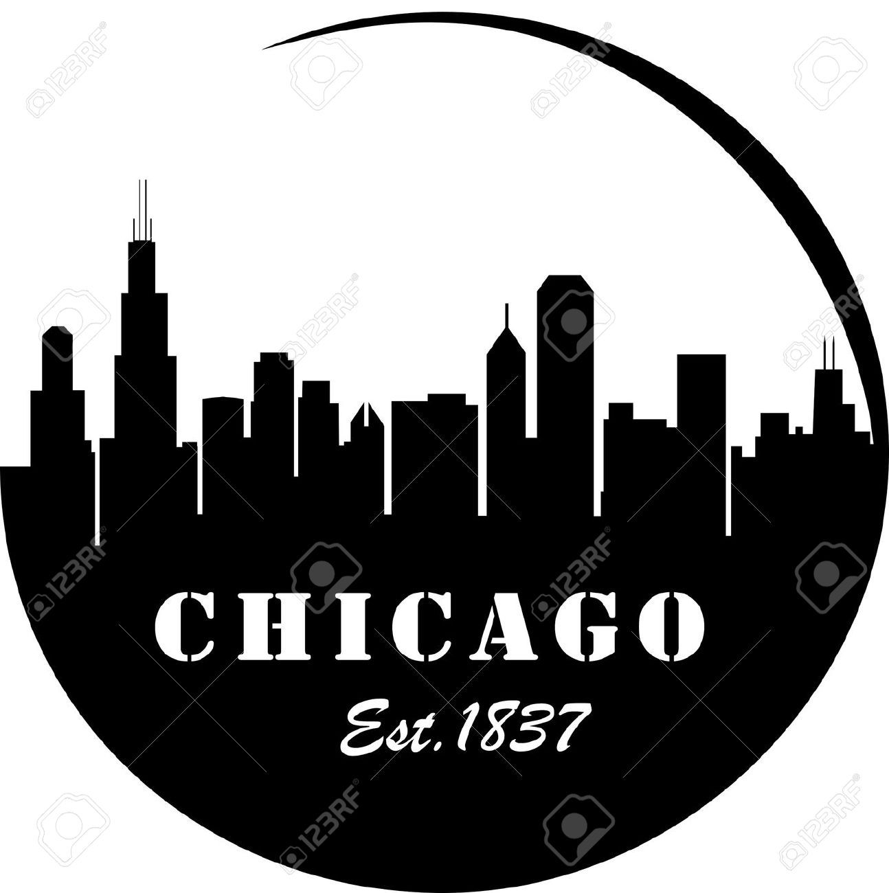 1294x1300 Stock Vector Lovely Logos Skyline Logo, Chicago Skyline