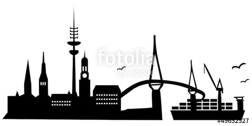 500x250 Hamburg, Skyline Stock Image And Royalty Free Vector
