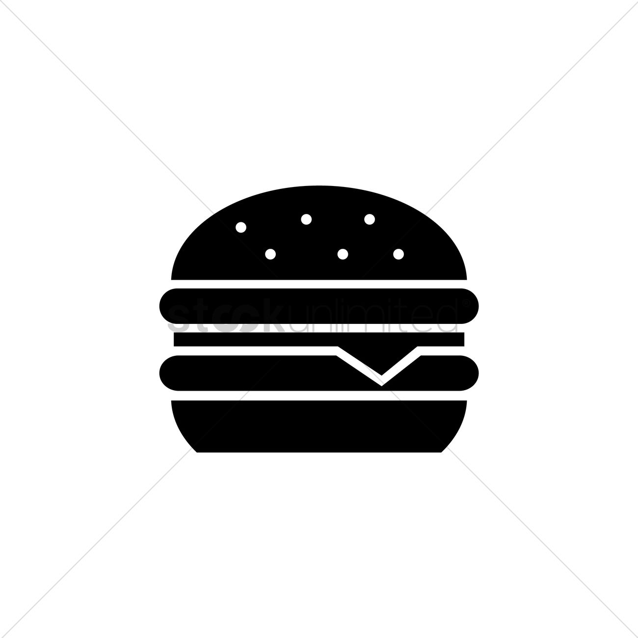 1300x1300 Hamburger Vector Image
