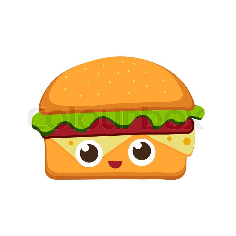 800x800 Hamburger Vector Illustration In Flat Stock Vector Colourbox