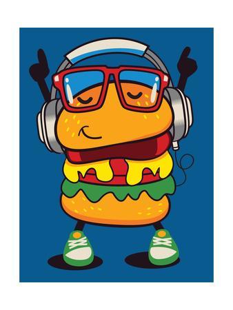 338x450 Cute Hamburger Vector Design Art Print