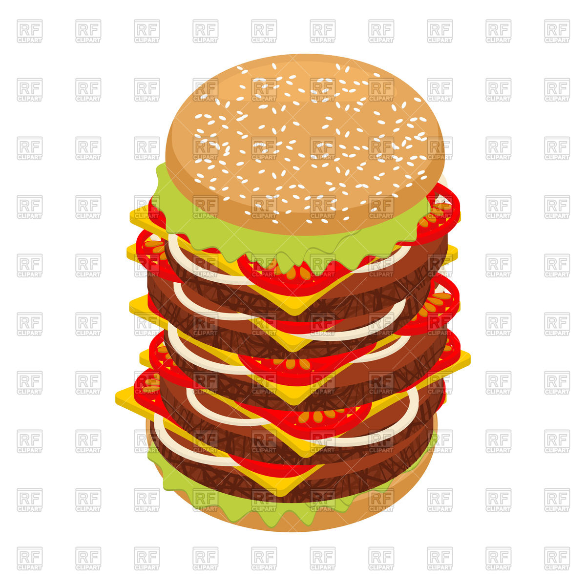 1200x1200 Very Large Hamburger Vector Image Of Food And Beverages