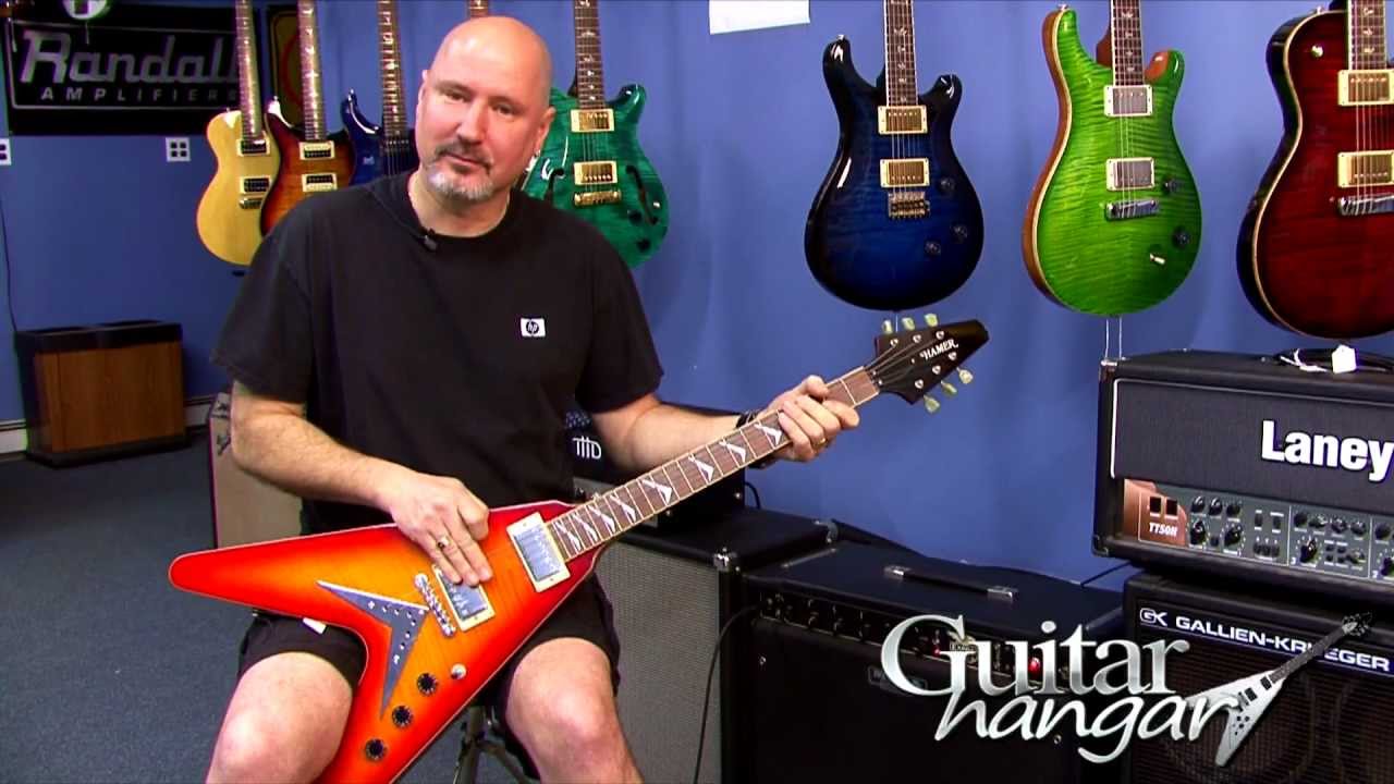 1280x720 Hamer Vector Flying V Style Electric Guitar Burst Demo Guitar