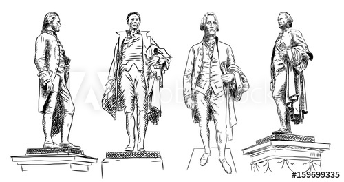 Hand Drawn Sketch Set Of Alexander Hamilton Statue In Vector 500x264 Hand Drawn Sketch Set Of Alexander Hamilton Statue In Vector