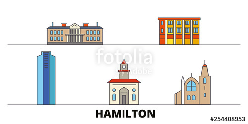 Canada, Hamilton Flat Landmarks Vector Illustration Canada 500x250 Canada, Hamilton Flat Landmarks Vector Illustration Canada
