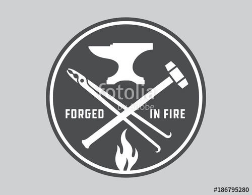 500x387 Blacksmith Vector Emblem Or Badge Retro Style Blacksmith Design