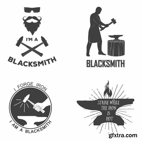 500x500 Collection Of Different Vector Images Blacksmith Anvil Hammer