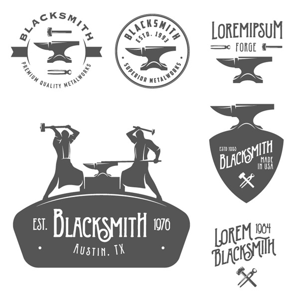 600x600 Blacksmith Craft Creative Logo Design Vector Graphics My Free