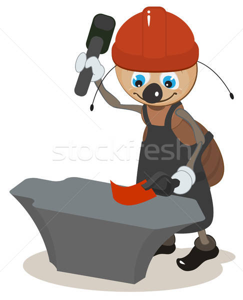 486x600 Ant Smith Hit Hammer On Anvil Vector Illustration Alexey