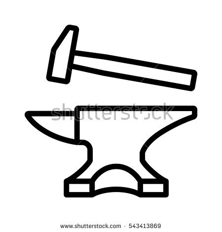 450x470 Anvil And Hammer Clipart
