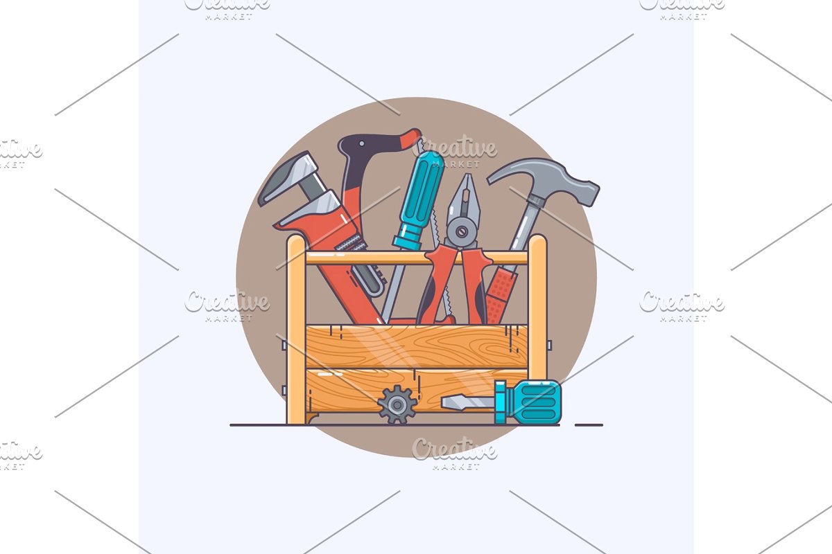 Hammer And Saw Vector