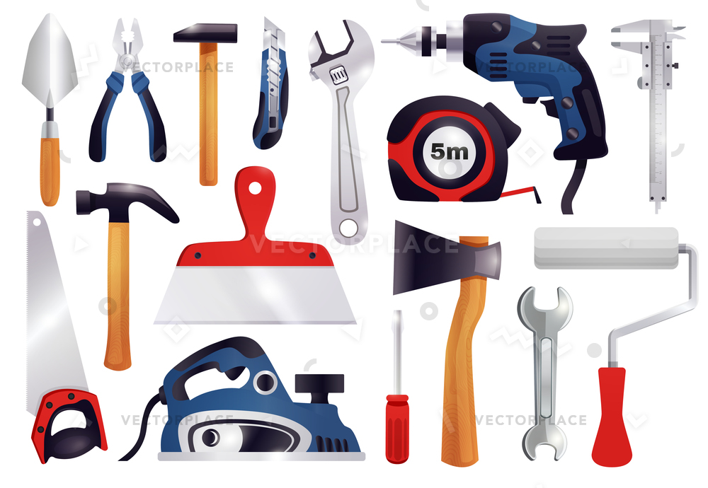 1000x690 House Repair Renovation Remodeling Realistic Carpentry Vector