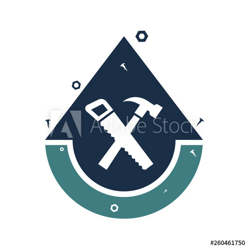 500x500 Repair Services Logo, Icon Tools Hammer, Hand Saw Vector