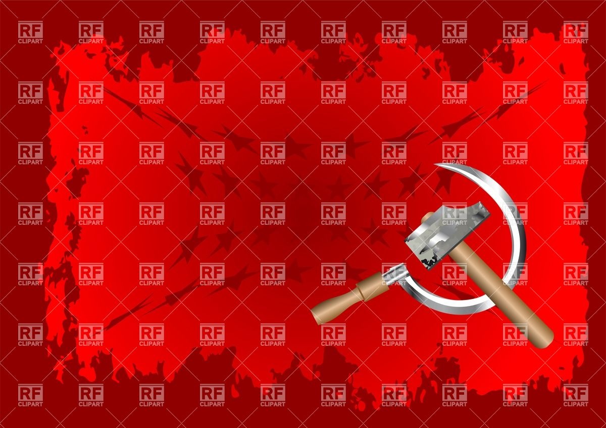 1200x849 Hammer And Sickle On Red Grungy Background Vector Image