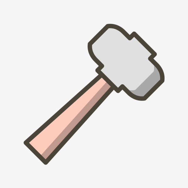 640x640 Hammer Vector Icon, Hammer Icon, Mallet Icon, Construction Icon