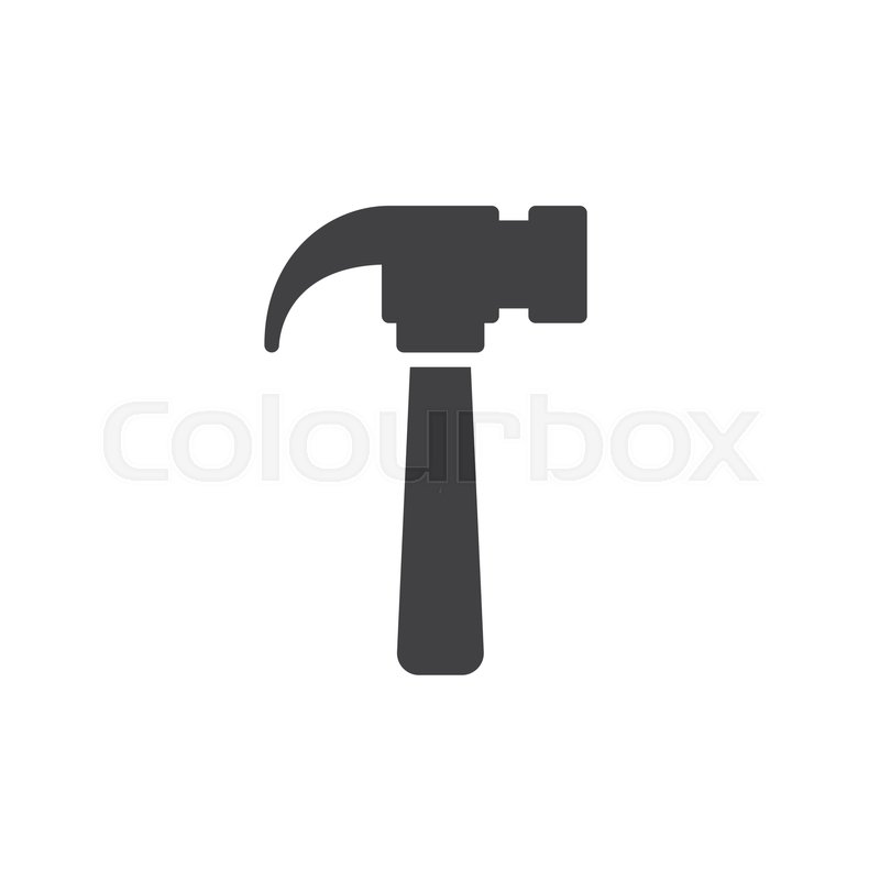 800x800 Hammer Icon Vector, Filled Flat Sign, Stock Vector Colourbox