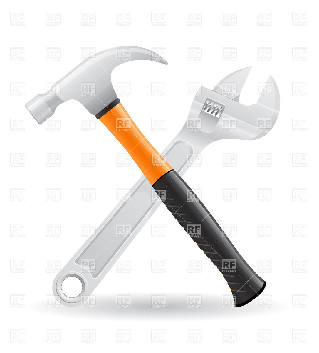 1086x1200 Crossed Hammer And Screw Wrench Icon Vector Image Of Objects