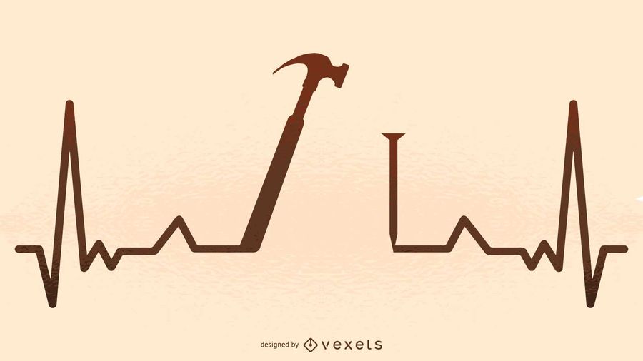 900x506 Hammer Heartbeat Illustration Silhouette