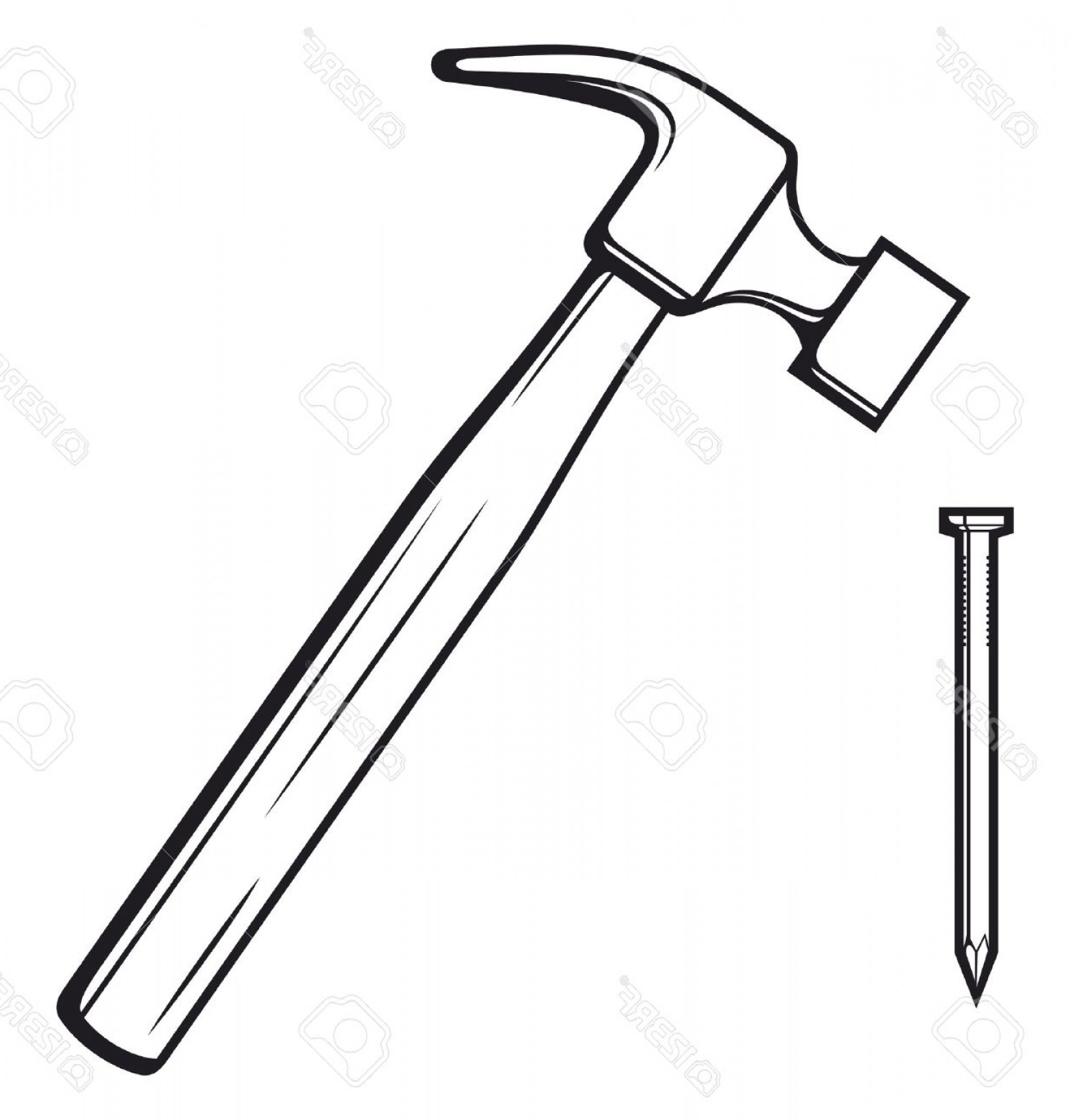 1491x1560 Nail With Crossed Hammers Vector Catamart