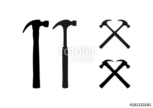 500x354 Cross Hammer Tool Illustration Logo Silhouette Stock Image