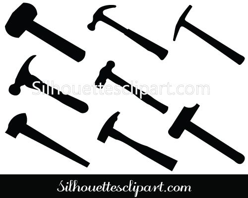 500x400 Hammer Silhouette Clip Art Pack General Vector Graphics