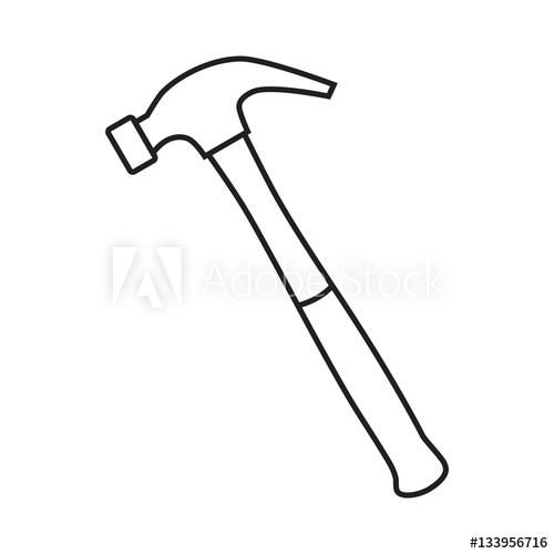 500x500 Line Icon Hammer Vector Illustration