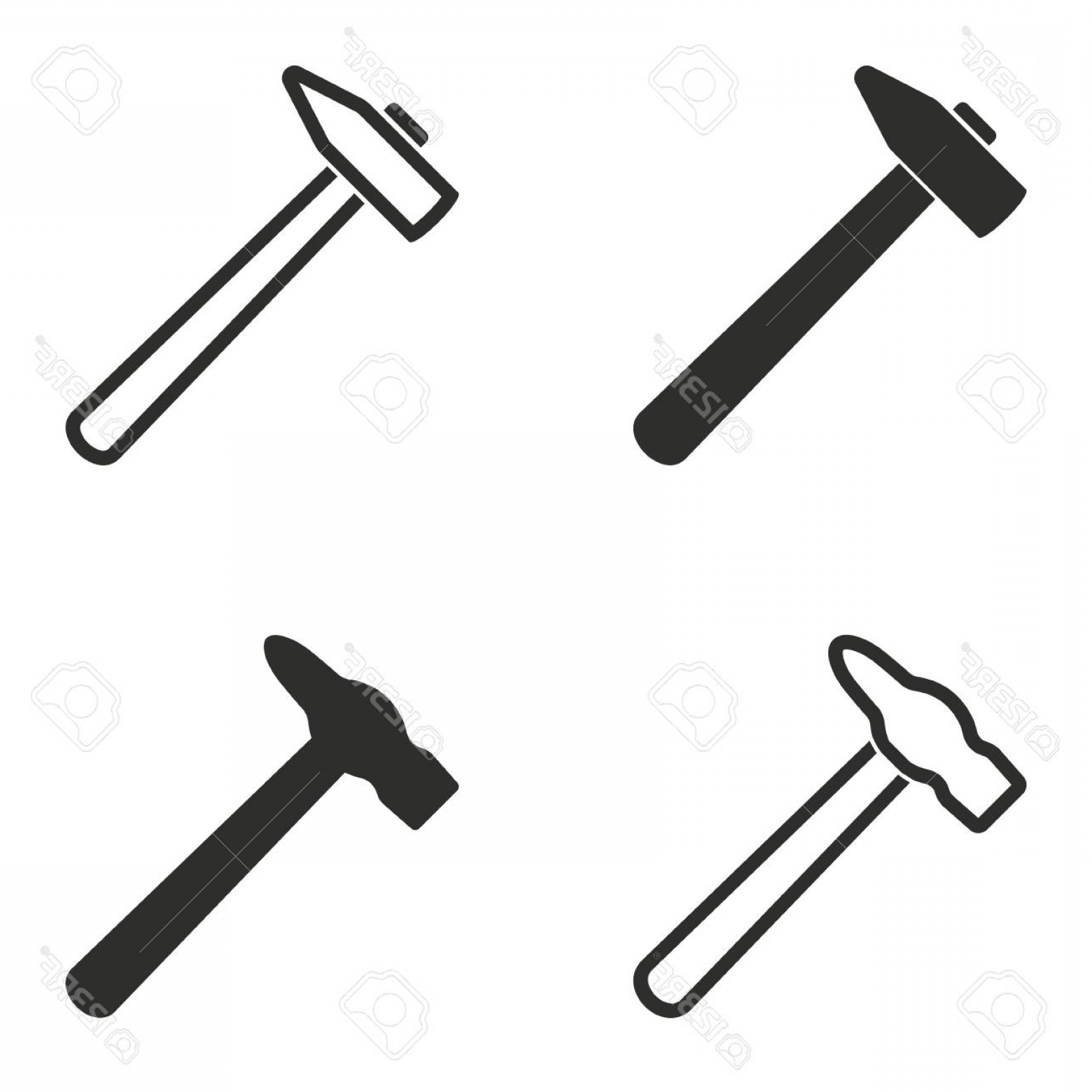 1560x1560 Photostock Vector Hammer Vector Icons Set Illustration Isolated