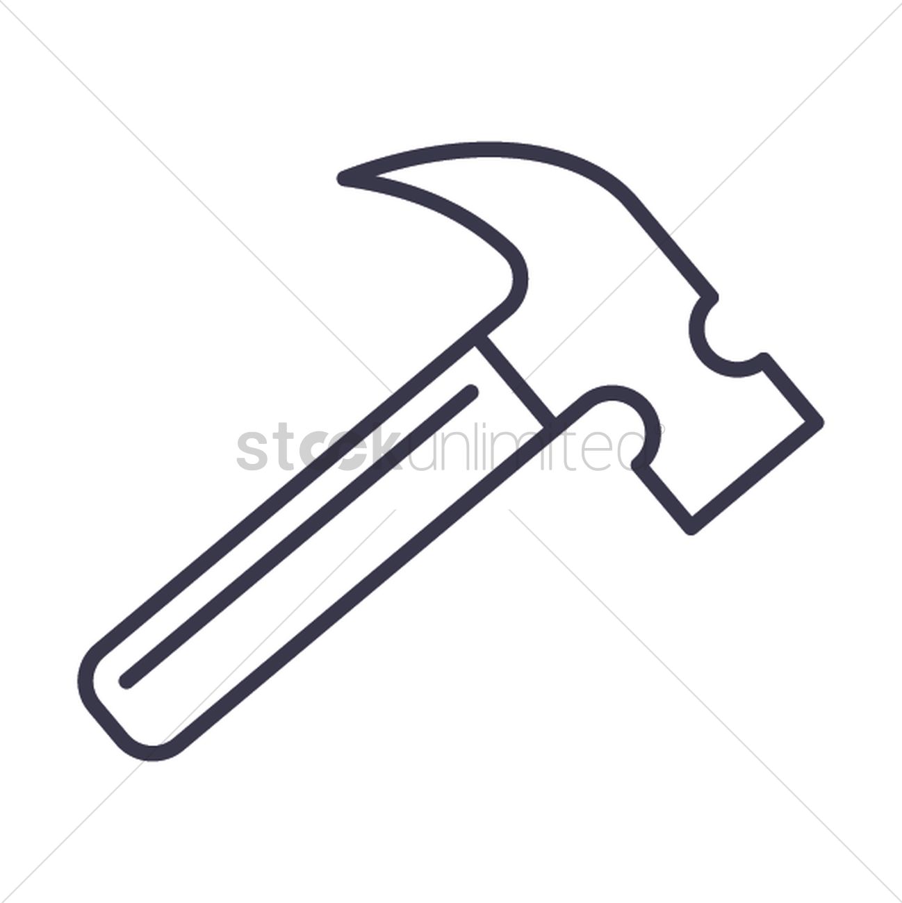 1298x1300 Claw Hammer Vector Image