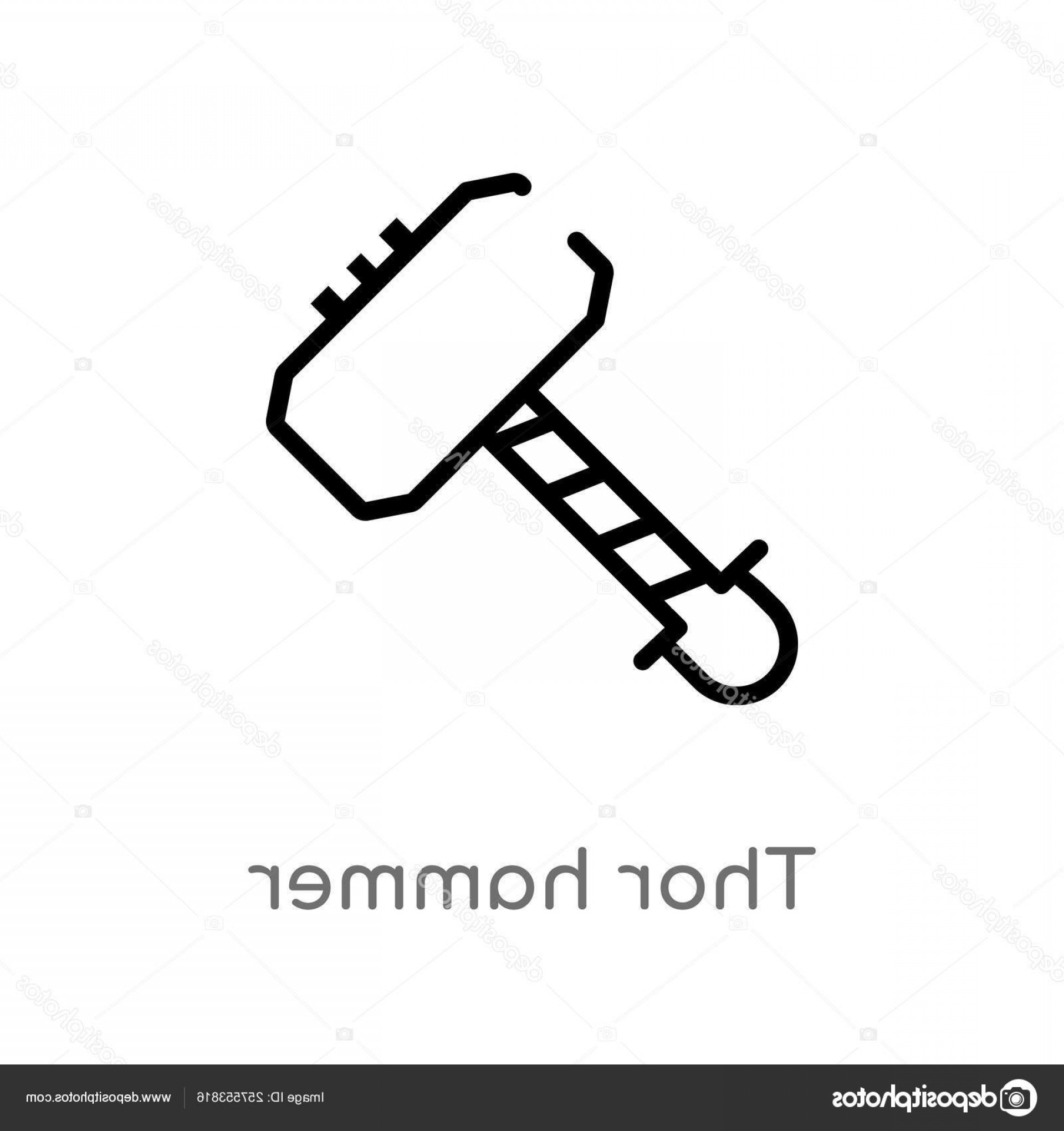 1920x2040 Stock Illustration Outline Thor Hammer Vector Icon Wallkeeper