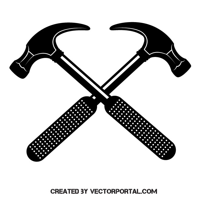 660x660 Two Hammers Vector Clip Art