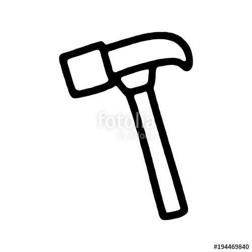 500x500 Hand Drawn Hammer Vector And Illustration Stock Image