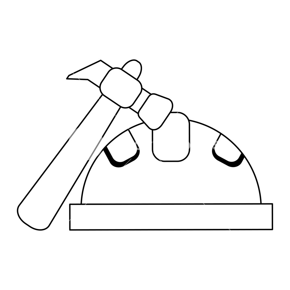 Construction Helmet And Hammer Vector Illustration Graphic Design 1000x1000 Construction Helmet And Hammer Vector Illustration Graphic Design