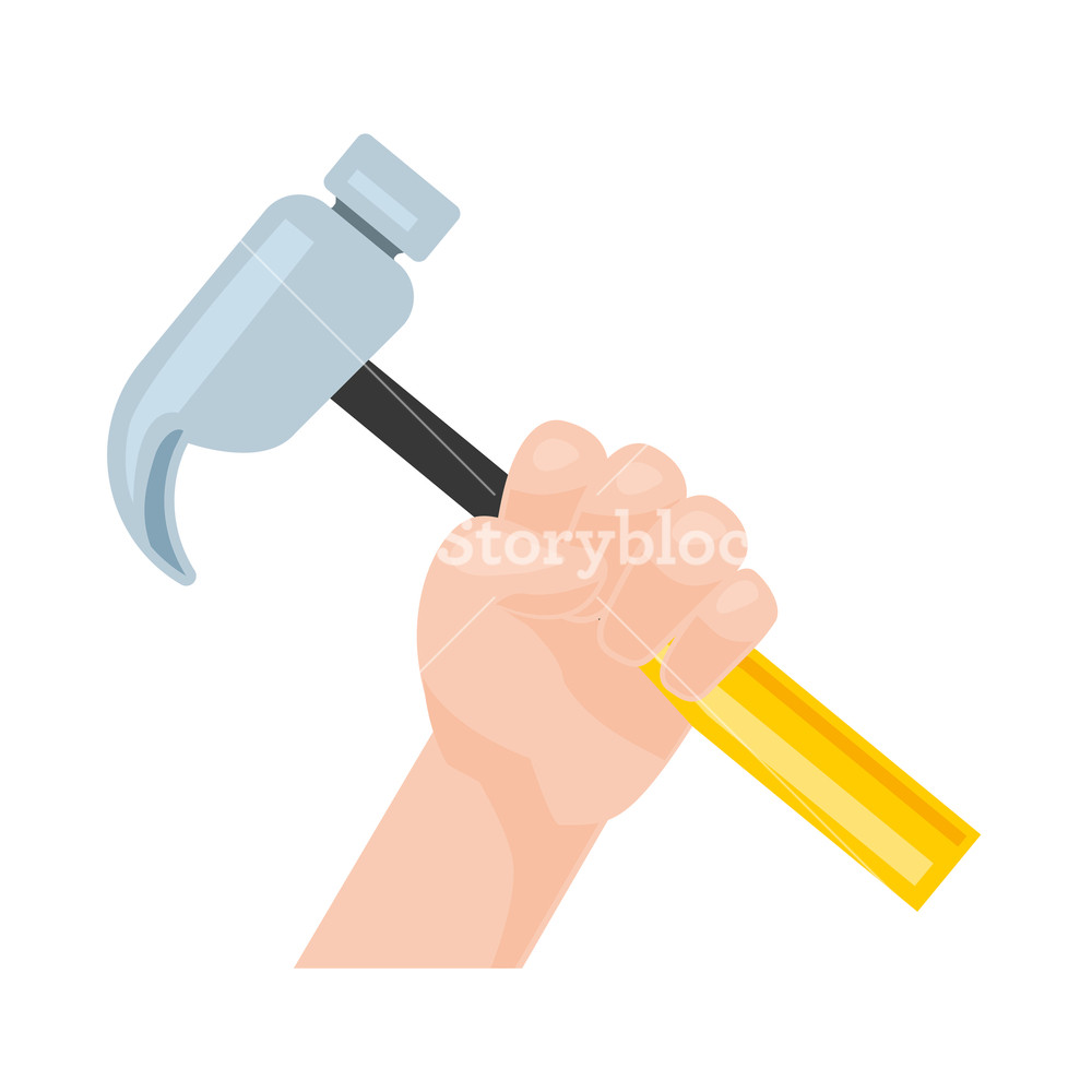 Happy Labour Day Hand With Hammer Vector Illustration Royalty Free 1000x1000 Happy Labour Day Hand With Hammer Vector Illustration Royalty Free