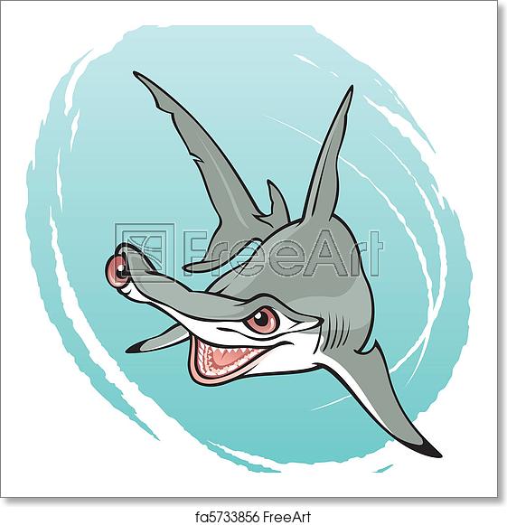 561x581 Free Art Print Of Spirna Mokorran Crazy Hammerhead Shark, Vector