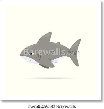 362x382 Shark, Vector Cartoon