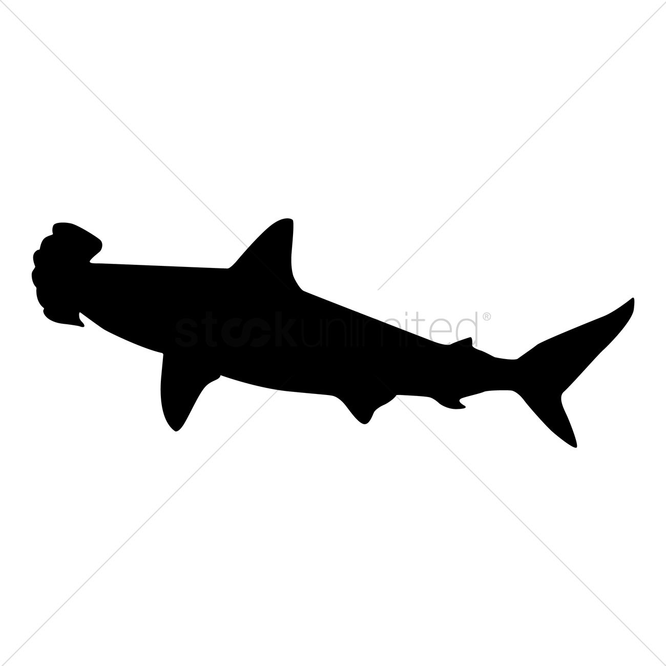 1300x1300 Silhouette Of Hammerhead Shark Vector Image