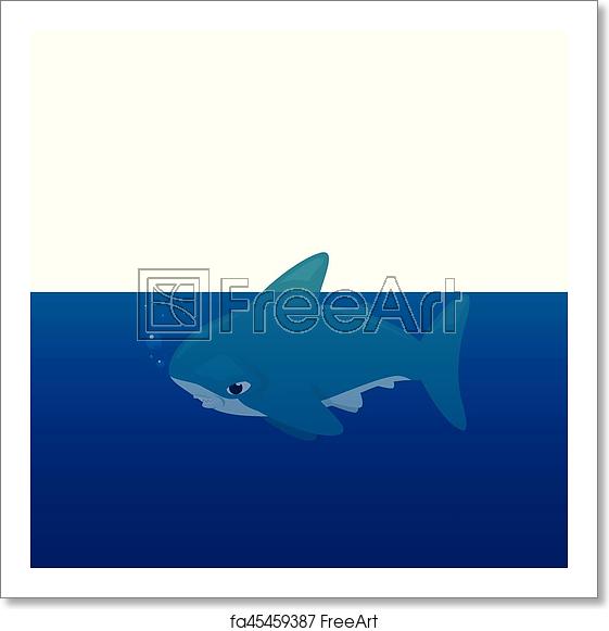 561x581 Free Art Print Of Shark, Vector Cartoon