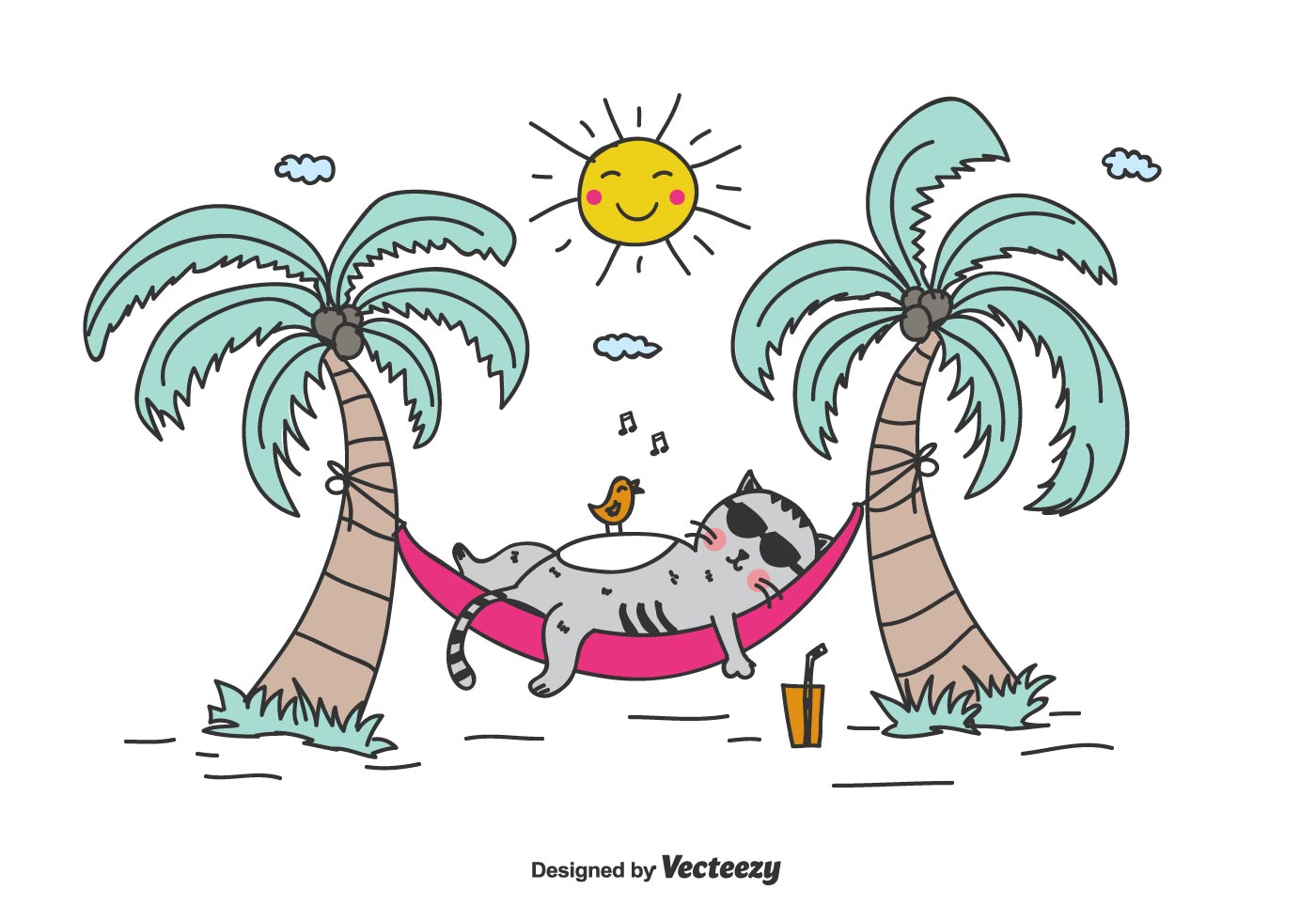 1400x980 Hammock Free Vector Art