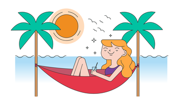 356x200 Hammock Free Vector Art