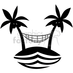 300x300 Hammock Tied To Palm Trees Clipart Royalty Free Gif, Png