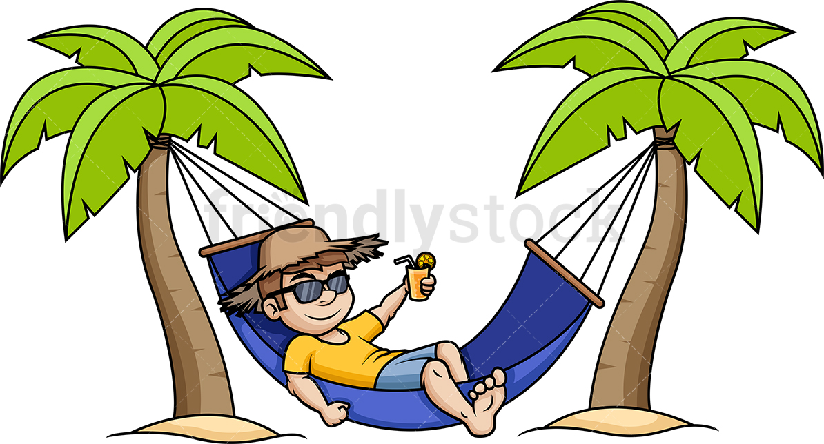 1194x644 Man Relaxing In Hammock Cartoon Vector Clipart