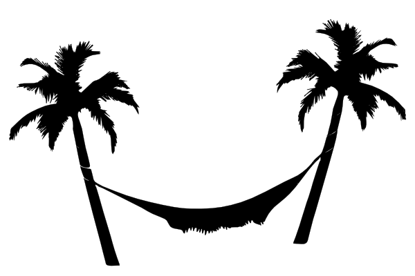 600x400 Palm Tree With Hammock Clipart