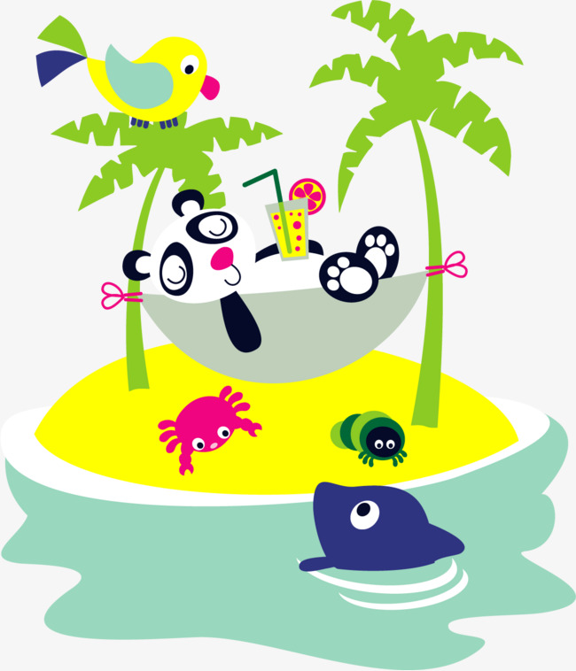 650x758 Vector Hand Painted Leisure Hammock, Vector, Hand Painted, Leisure