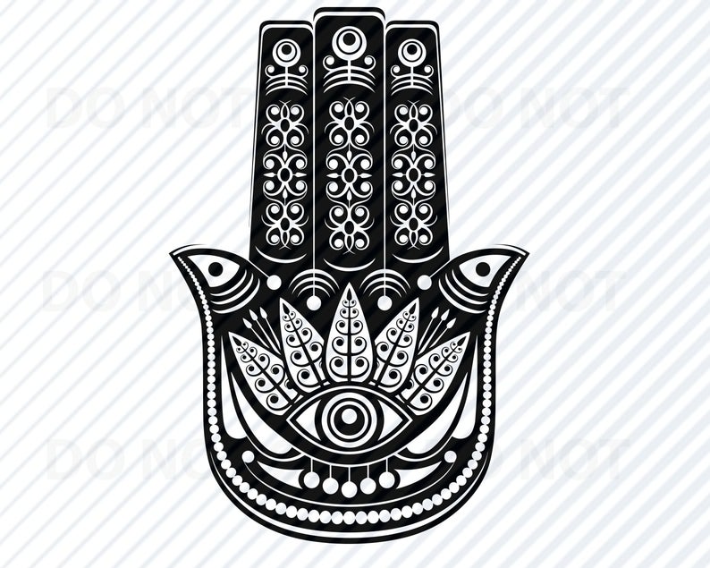 794x635 Hamsa Hand Silhouette Vector Images Clipart Jewish Etsy
