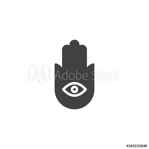 500x500 Hamsa Hand Vector Icon Hand Of Fatima Filled Flat Sign For Mobile
