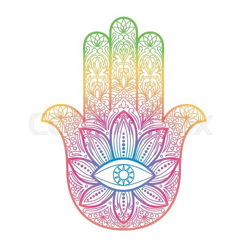 800x800 Ornate Hand Drawn Hamsa Hand Of Stock Vector Colourbox