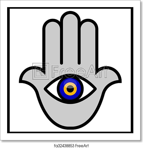 561x581 Free Art Print Of Evil Eye In Hamsa Hand Vector Illustration