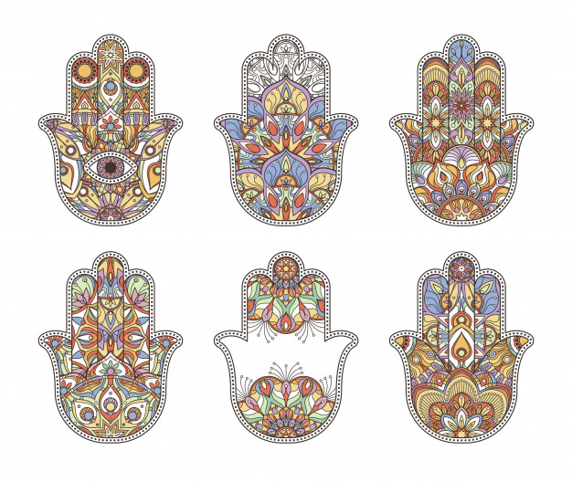 626x528 Thailand Ethnic Hand Drawn Hamsa Hands Vector Premium Download